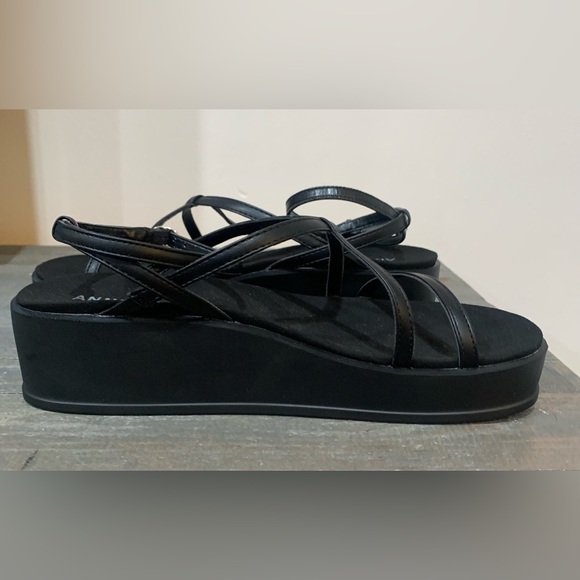 Anne Klein Sandals Womens 10M iFlex Black Platform/Flatform Strappy Casual - Picture 5 of 8